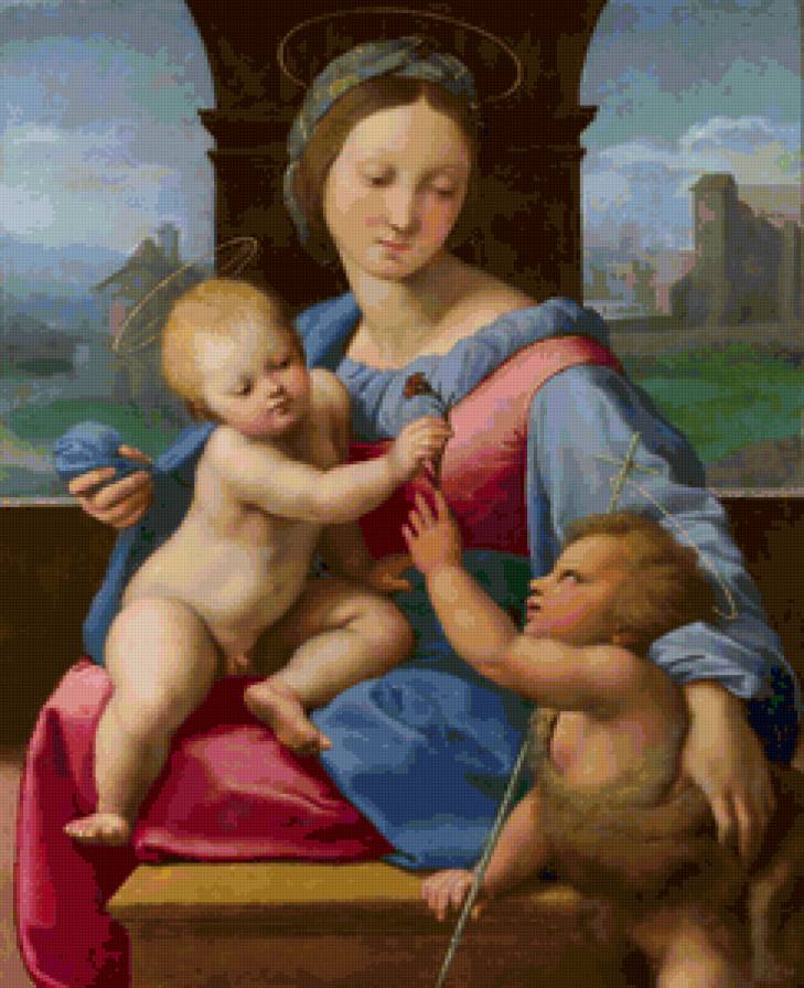 Raphael - The Garvagh Madonna - живопись, святая, картина, портрет, религия - предпросмотр