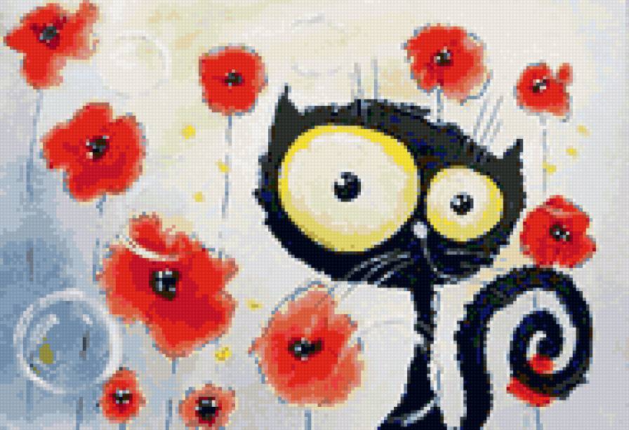 котик - животные, маки, кот - предпросмотр