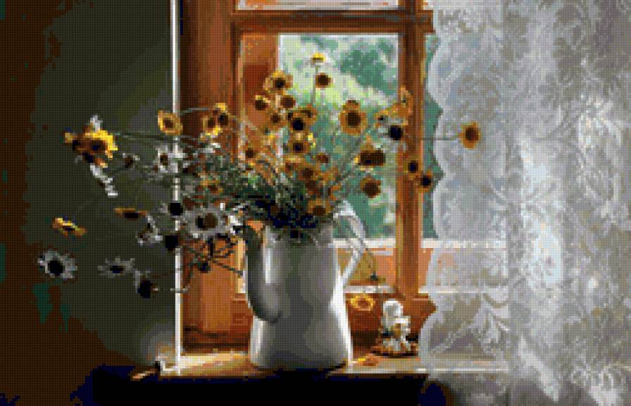 ваза с цветами - букет, цветы, натюрморт - предпросмотр