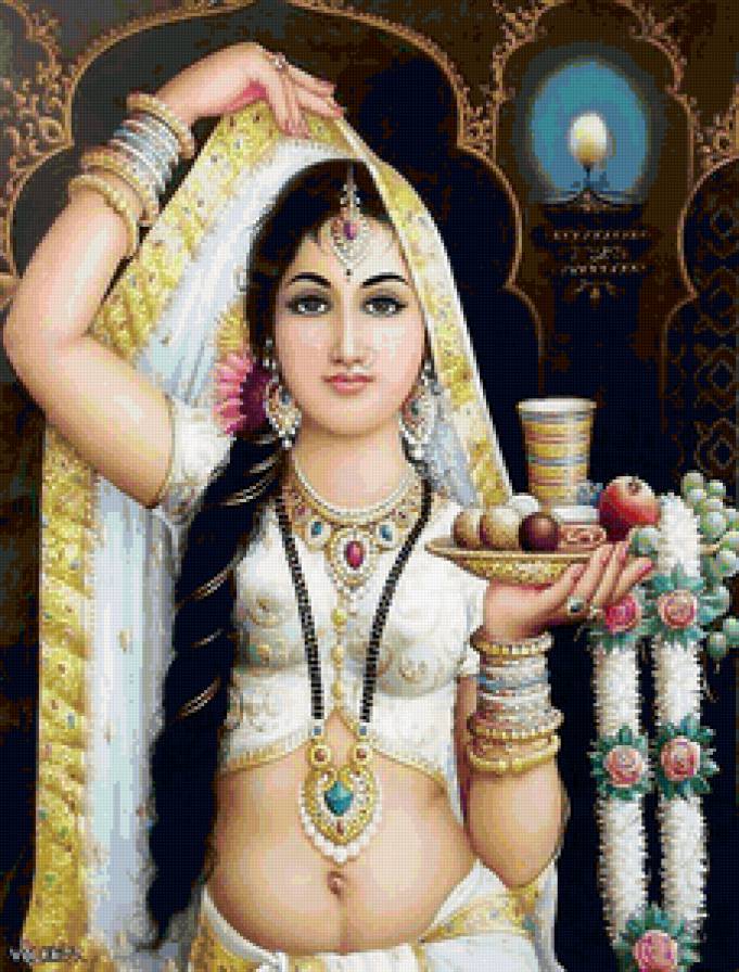 Индийские мотивы - 2 - портрет, девушка, индия, красавица, картина - предпросмотр