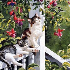 Схема вышивки «котята»