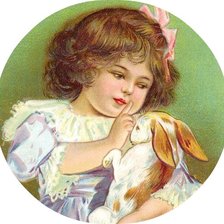 Схема вышивки «Девочка и кролик»