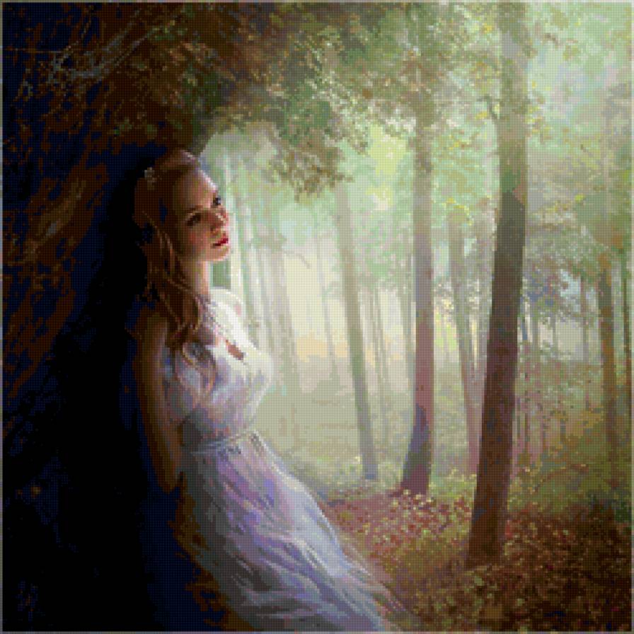 девушка - девушка, лес, природа - предпросмотр