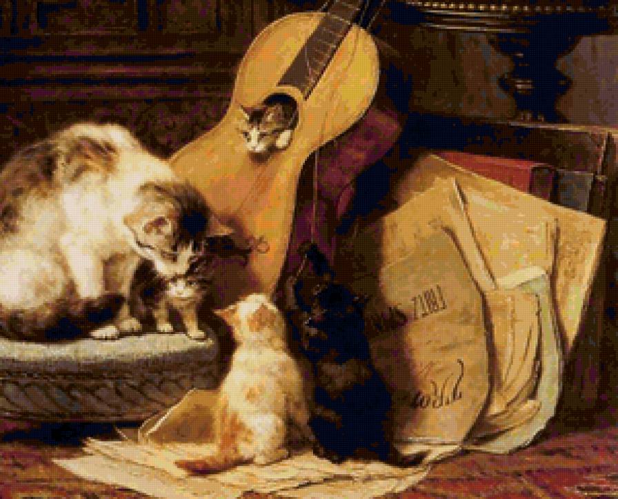 Котята музыканты - животные, котята, картина - предпросмотр