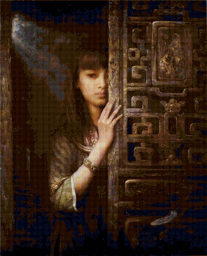 Китайская загадка - картина, живопись, портрет, девушка - предпросмотр