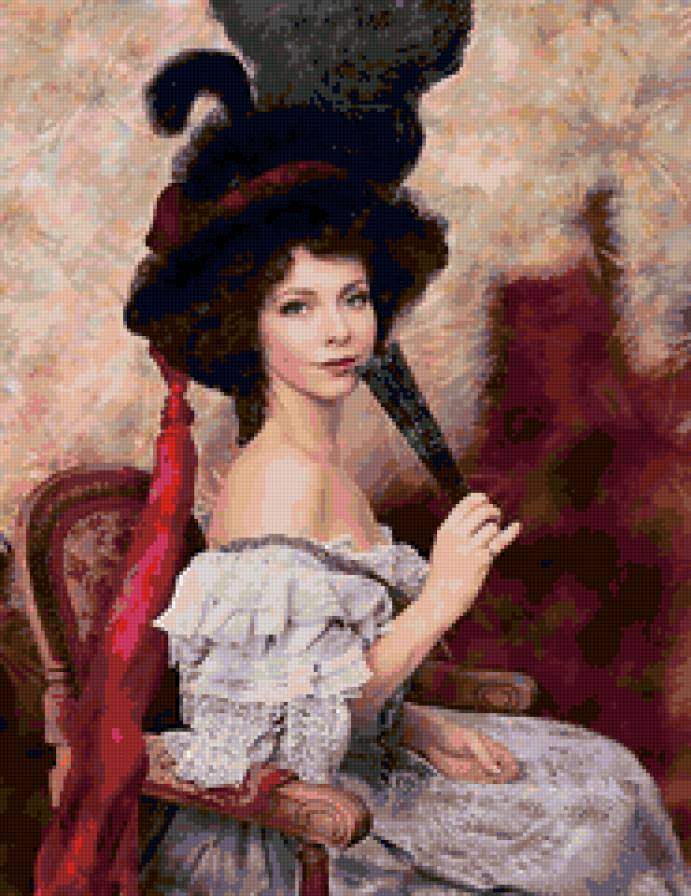1546 - девушка, картина, женщина, портрет, люди, дама - предпросмотр