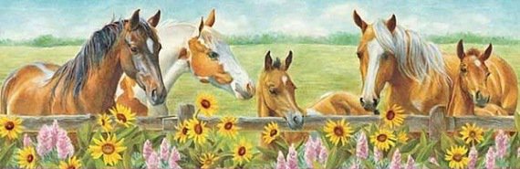 Лошади - цветы, животные, жеребенок, лошадь, природа - оригинал