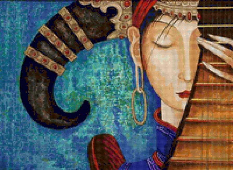 дама с мандалиной - предпросмотр