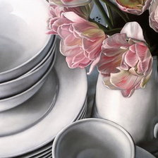 Схема вышивки «посуда и цветы»