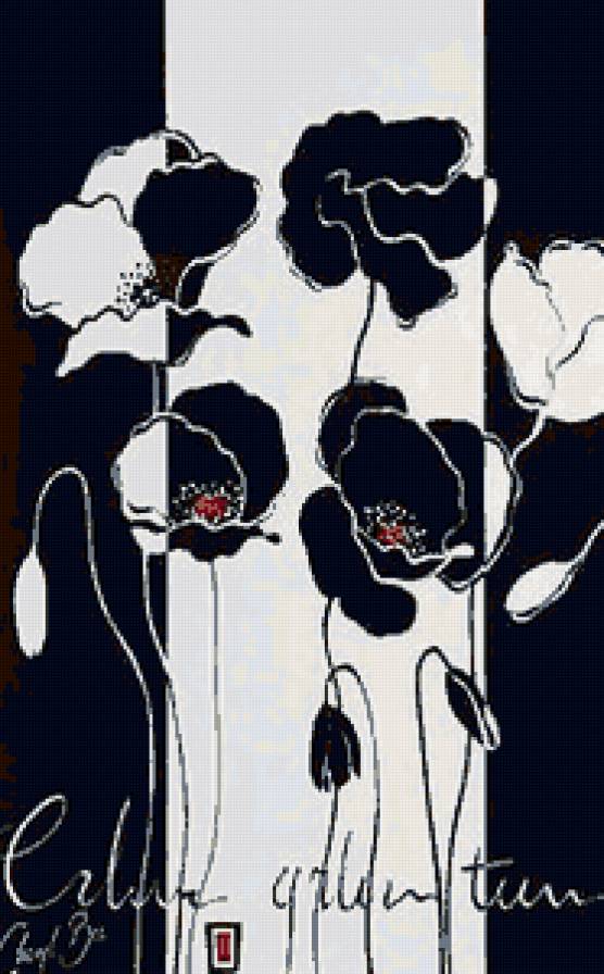 триптих контраст ц.ч. - картина, интерьер, дизайн, триптих - предпросмотр