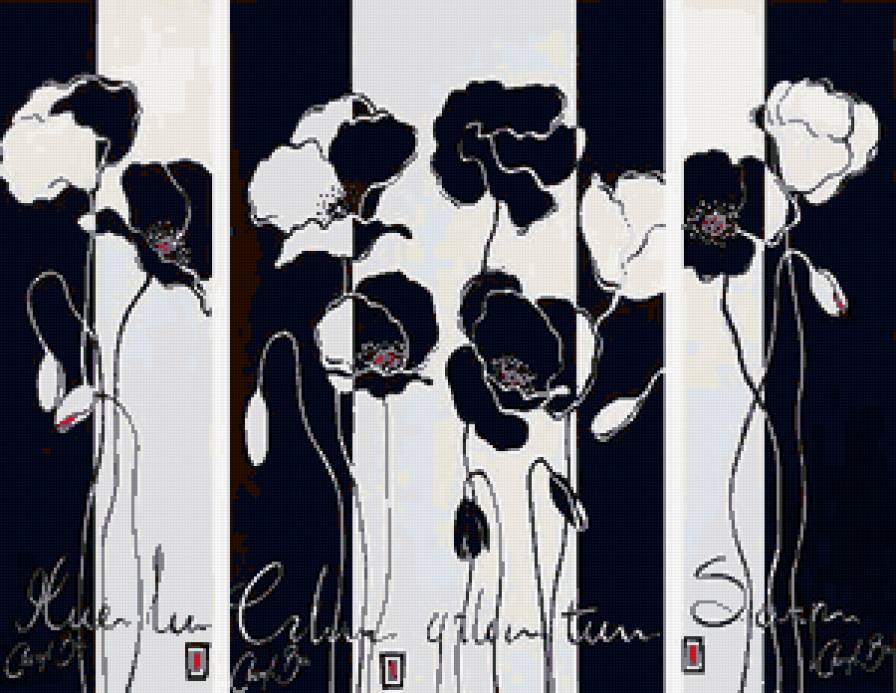 триптих контраст общ.вид - картина, интерьер, триптих, дизайн - предпросмотр