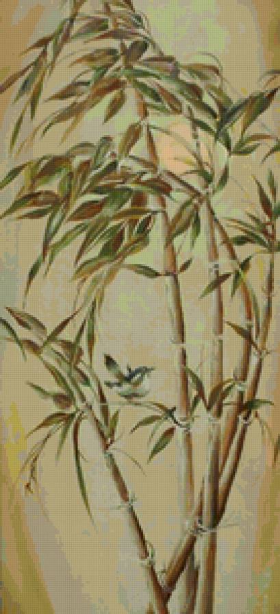 триптих бамбук ц.ч. - богатство, процветание, бамбук, удача, сила-мощь-энергия - предпросмотр