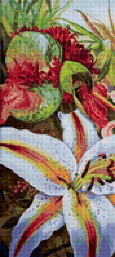 триптих лилии 1 - орхидеи, цветы, лилии - предпросмотр