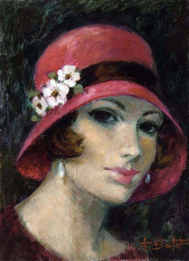 Ретро - живопись, francois batet, женский образ - оригинал