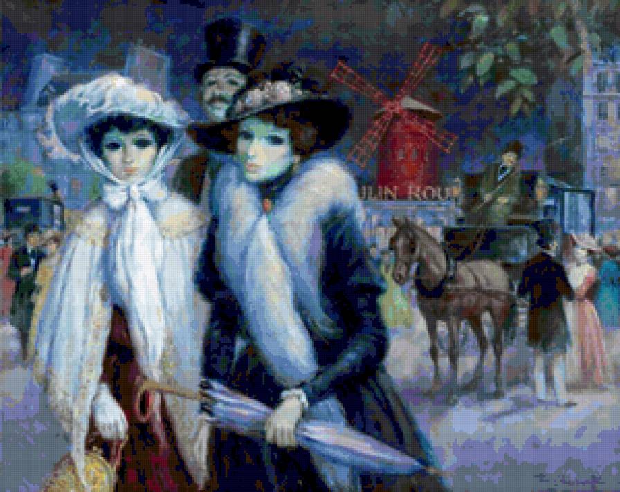 Ретро - женский образ, francois batet, живопись - предпросмотр