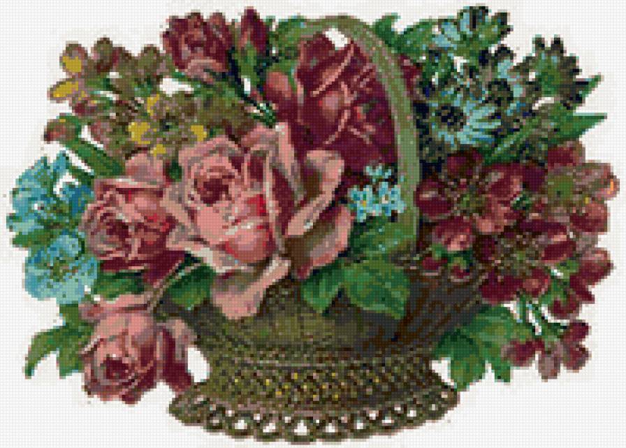 корзина с цветами - цветы, корзина - предпросмотр