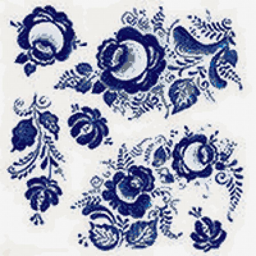 салфетка -гжель - гжель, салфетки - предпросмотр