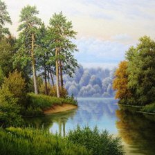 Схема вышивки «Пейзаж, лес»