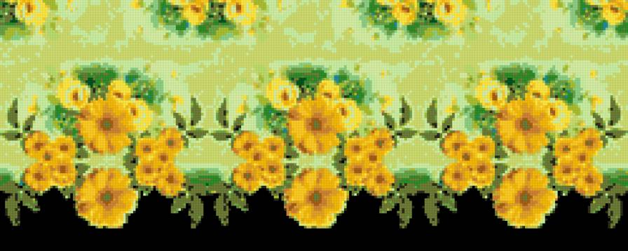 Бордюр - салфетка, бордюр, полотенце, цветы - предпросмотр