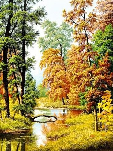 Осень - пейзаж, река, осень, лес - оригинал