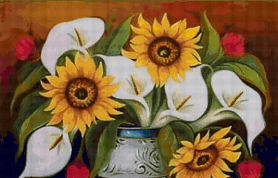 №128026 - букет, цветы, ваза - предпросмотр