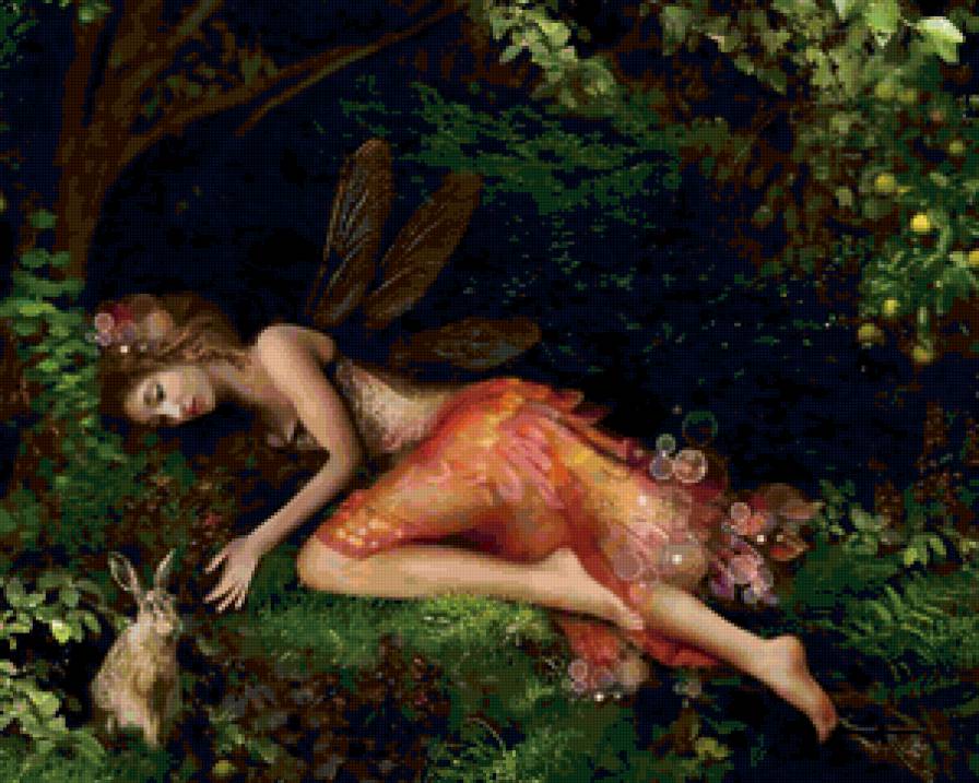 №128395 - эльф, лес, девушка, фея - предпросмотр