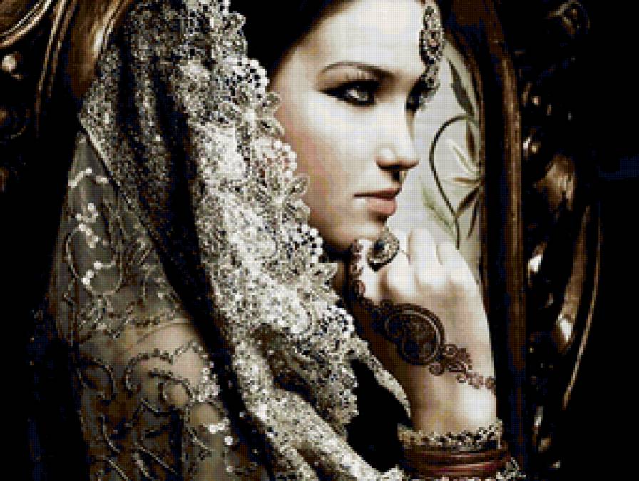 Загадка востока - картина, красавица, портрет, девушка, восток - предпросмотр