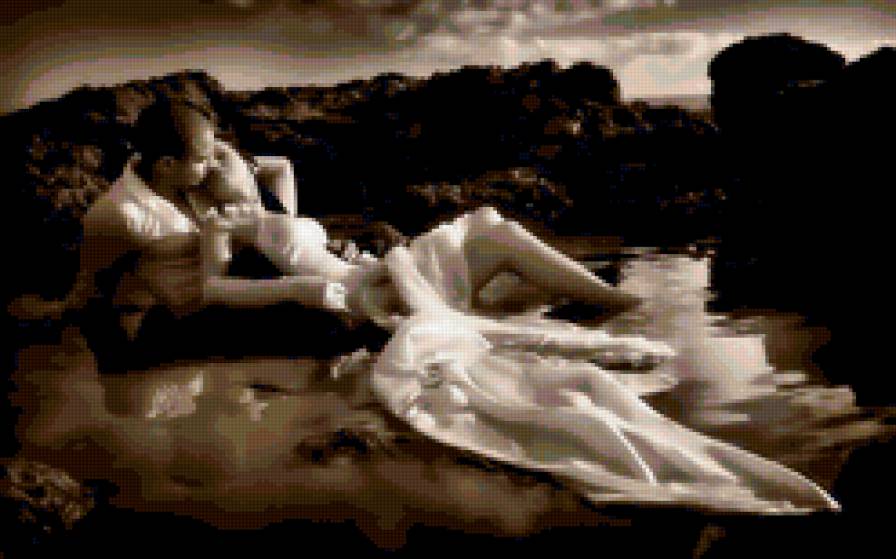 Любовь - пара, страсть, двое, любовь, вода - предпросмотр