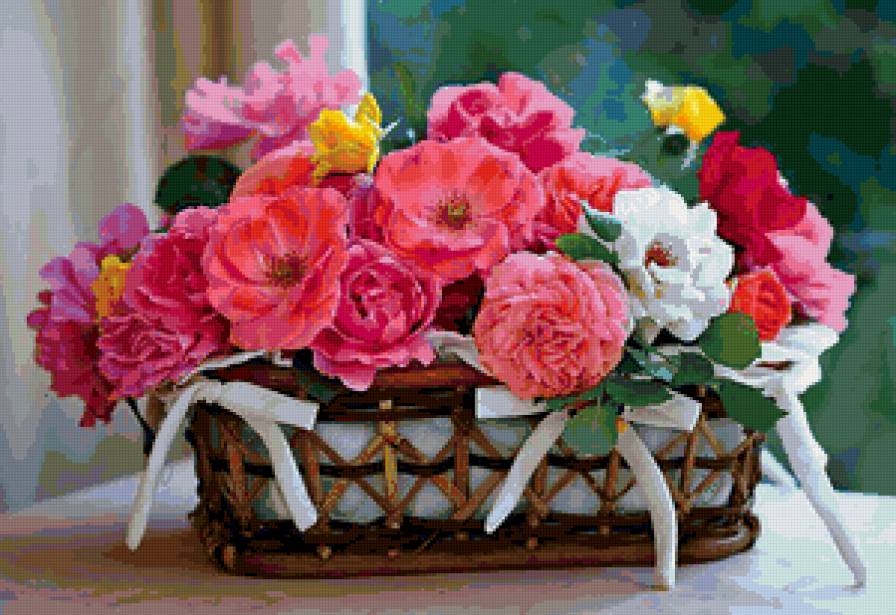 Корзина с цветами - предпросмотр