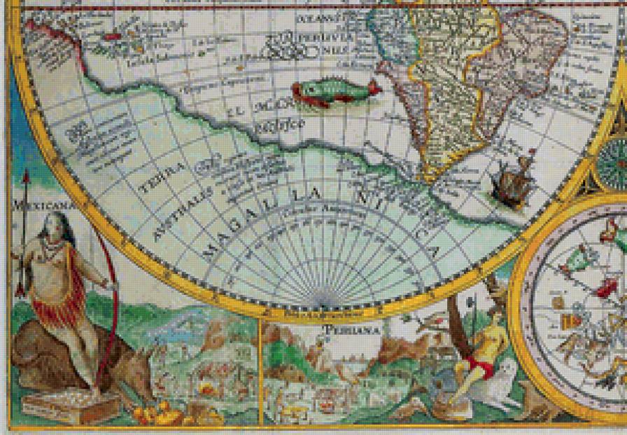 красивая карта мира - 2 низ - для библиотеки, карта, картина - предпросмотр