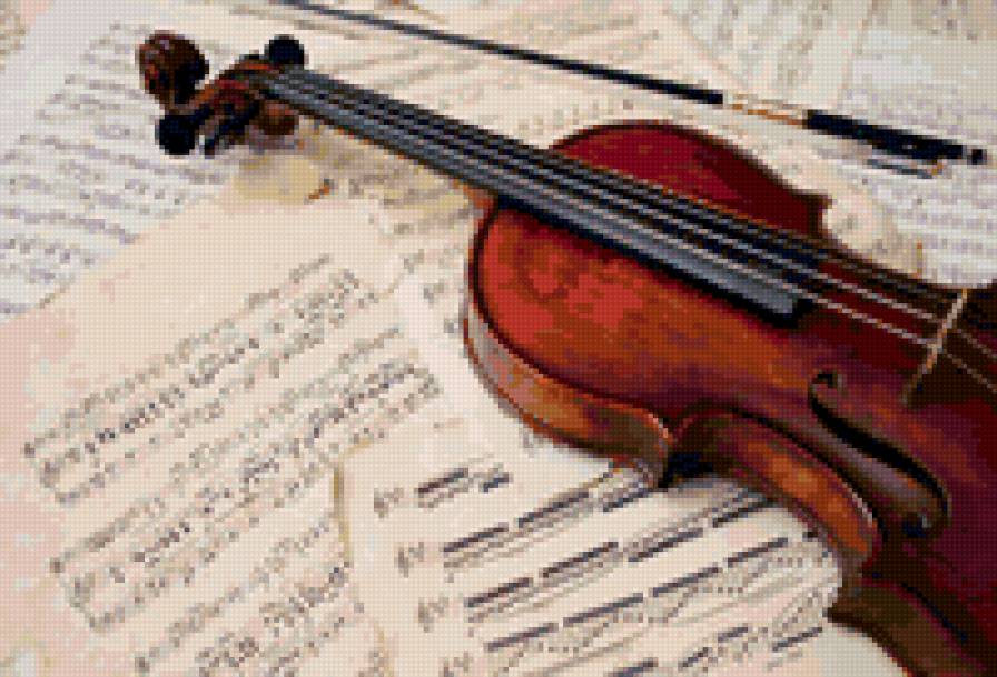 Скрипка и ноты - предпросмотр