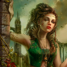 Схема вышивки «ведьма в зеленом»