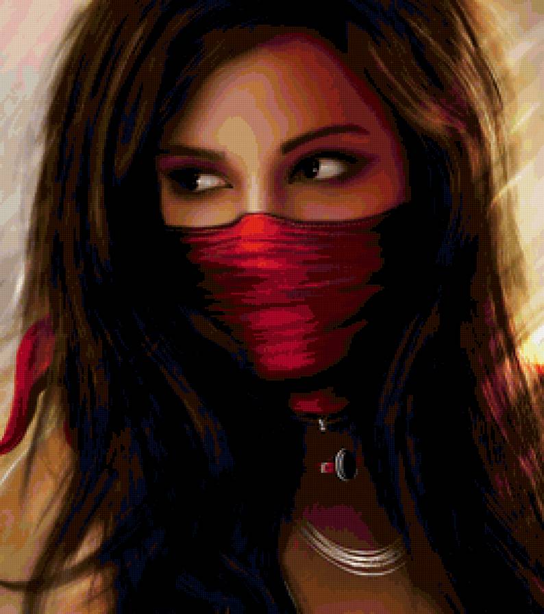 загадочный взгляд - 2 (120 цв) - картина, фея, фентази, девушка, портрет, красота - предпросмотр