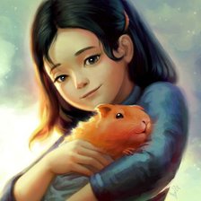 Девочка с морской свинкой