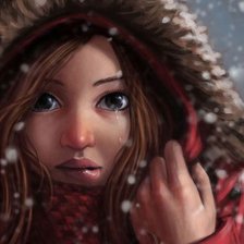 Девушка на зимней прогулке