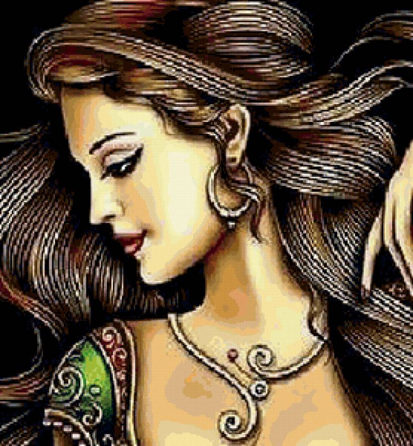 портрет девушки - фентази, фея, красота, картина, девушка, портрет - предпросмотр