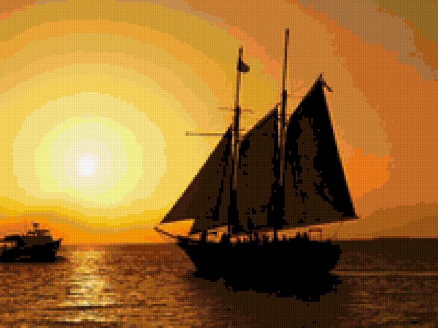 sunset - landscape, sea - предпросмотр