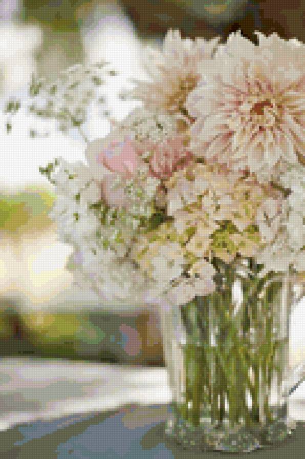 букет - картина, подушка, винтаж, цветы, букет - предпросмотр