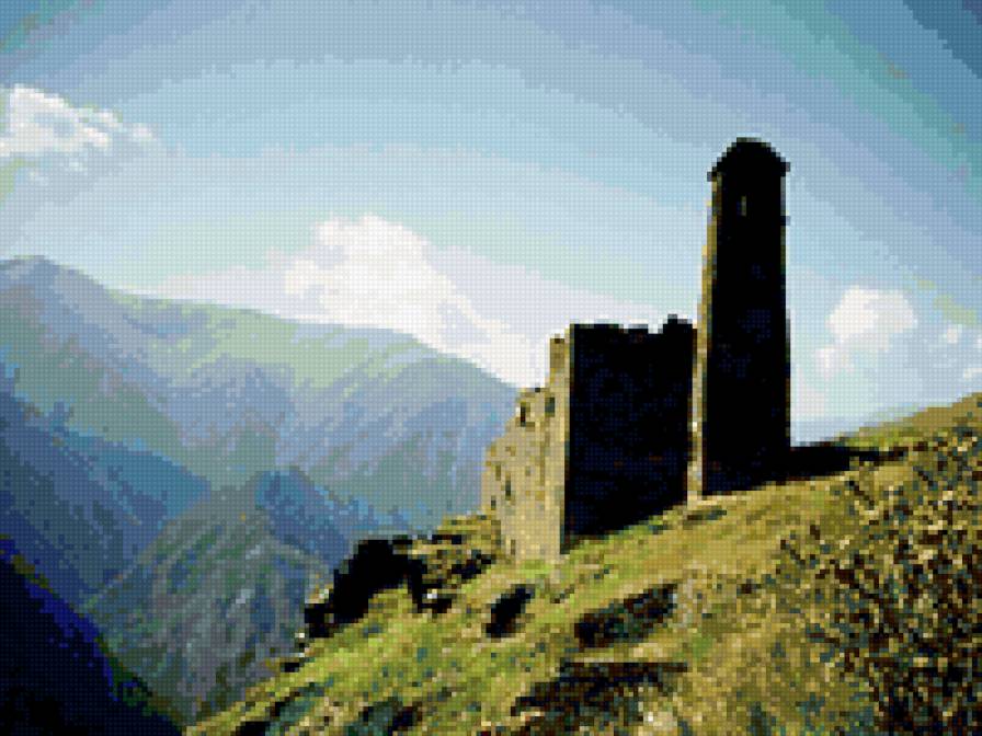 Башни Чечни - кавказ, башни, чечня, пейзаж - предпросмотр