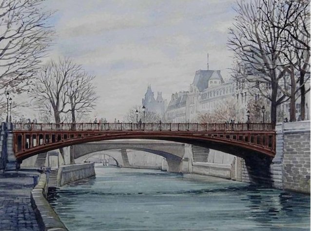 Париж - улочки, париж, мост - оригинал