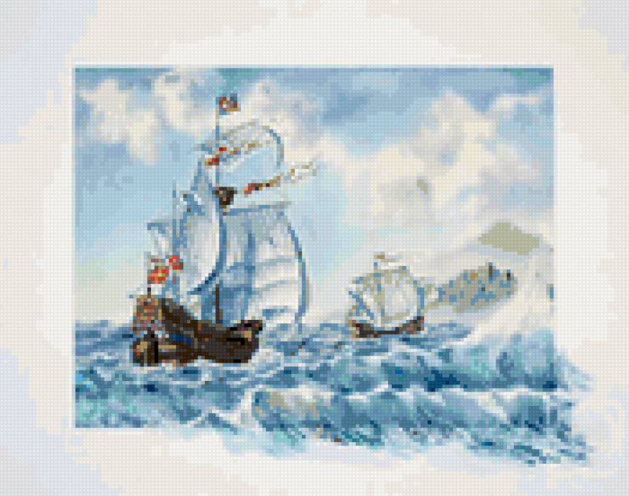 Шторм - шторм, море, небо, корабли, корабль - предпросмотр