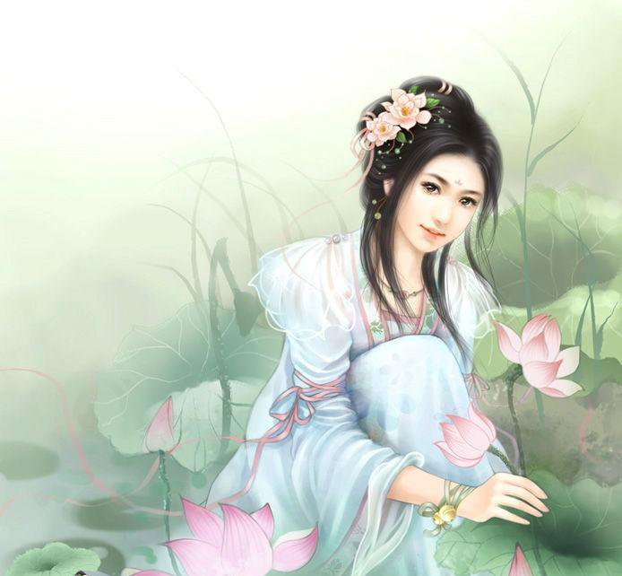 Красивые арты разных художников - восток, люди, девушка, цветы - оригинал