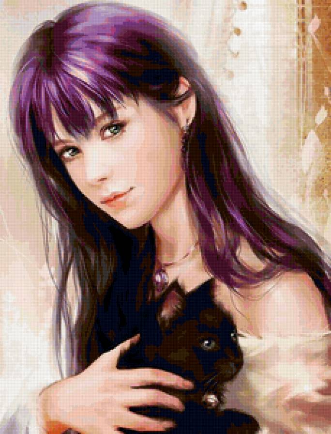 Красивые арты разных художников - котята, дюди, кошки, девушка - предпросмотр