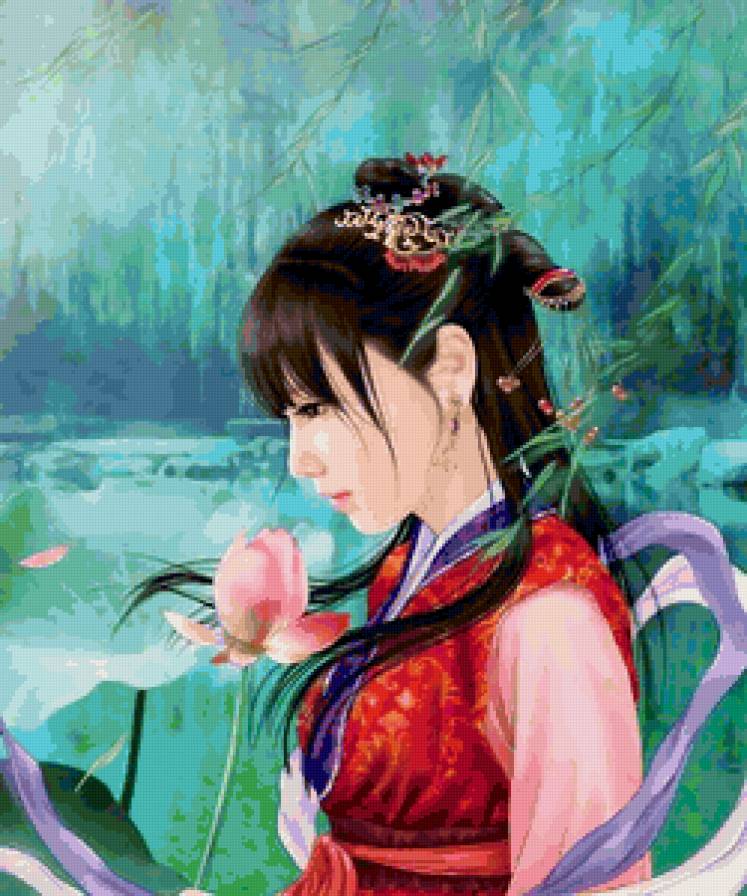 Красивые арты разных художников - деревья, люди, восток, природа, девушка, цветы - предпросмотр