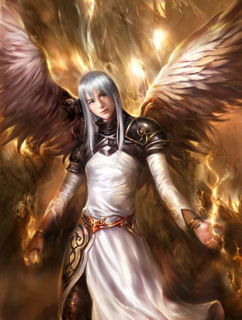 Красивые арты разных художников - парень, люди, фэнтези, ангел, магия - оригинал