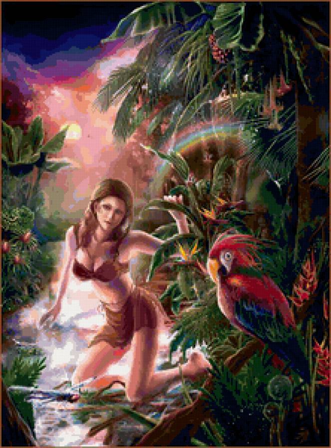 Красивые арты разных художников - люди, птицы, природа, девушка, деревья - предпросмотр