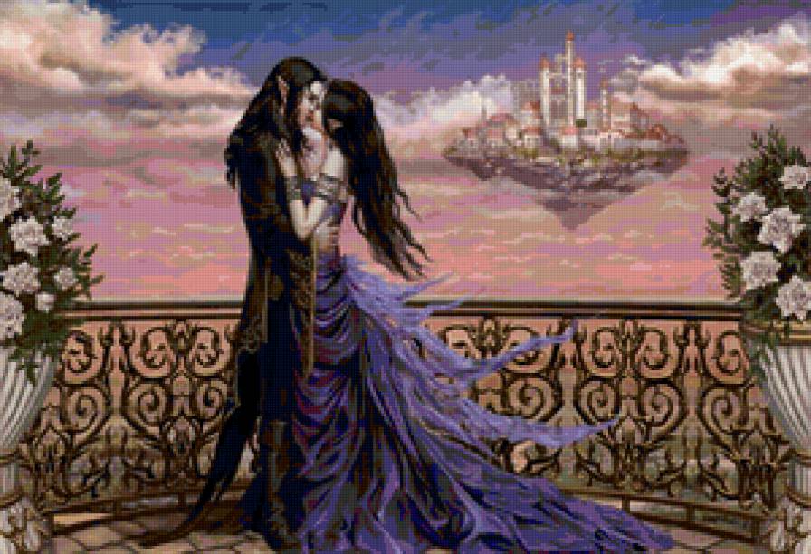 Красивые арты разных художников - парень, люди, эльф, любовь, девушка, фэнтези - предпросмотр