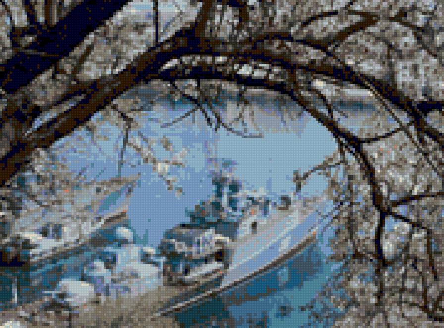 Севастополь - корабль бухта дерево - предпросмотр