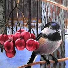 Оригинал схемы вышивки «Птички и ягодки» (№132029)