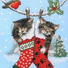 Оригинал схемы вышивки «Котятки в подарок» (№132141)
